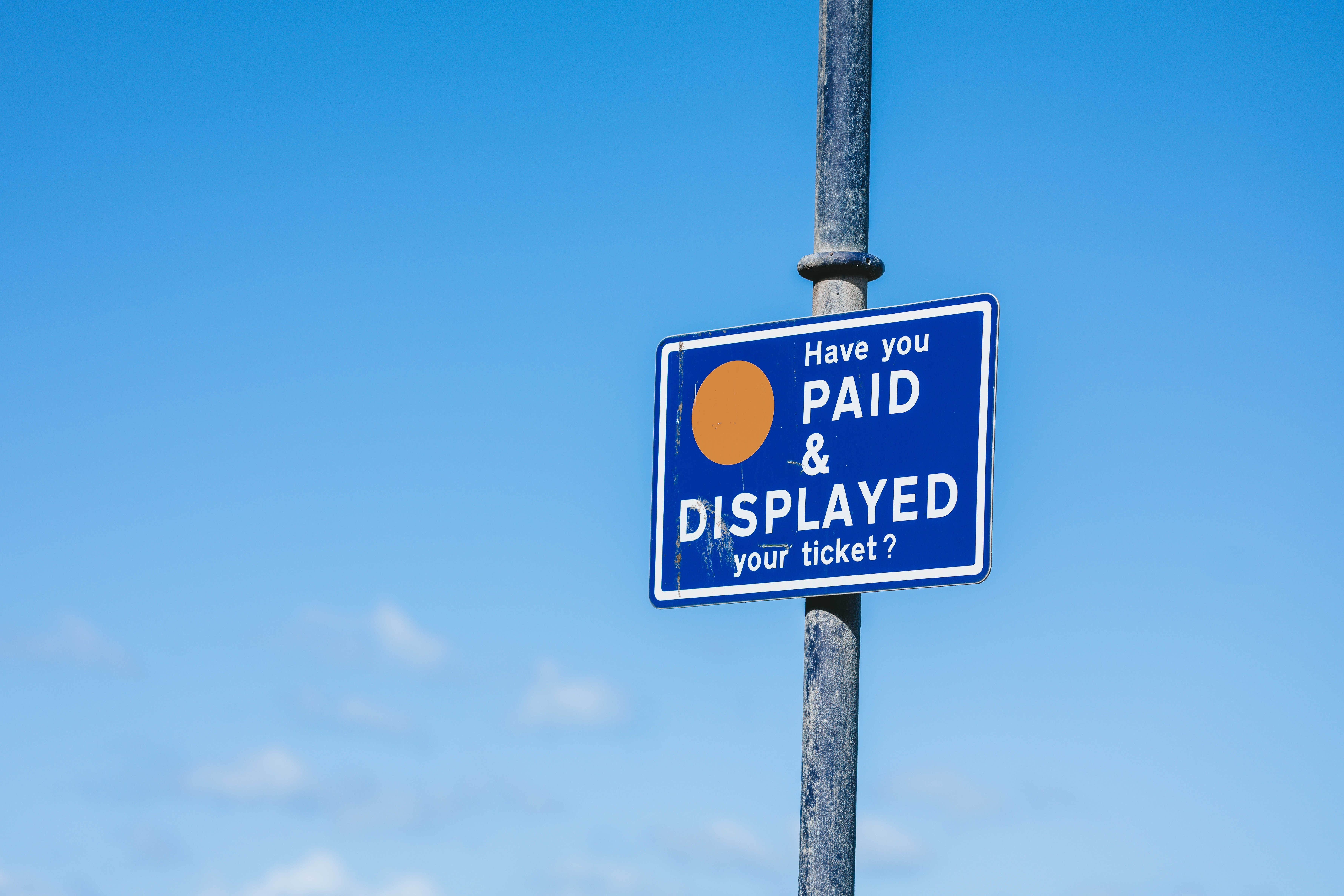 Pay And Display Sign Parking
